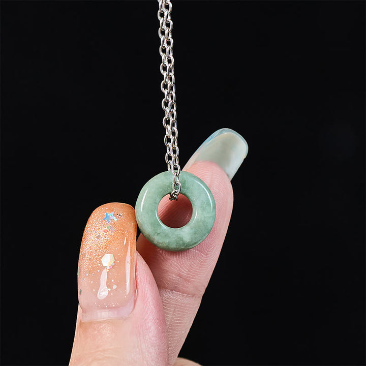 Buddha Stones Grüne Jade-Friedensschnalle, Abakus-Glückskette-Anhänger - image 13