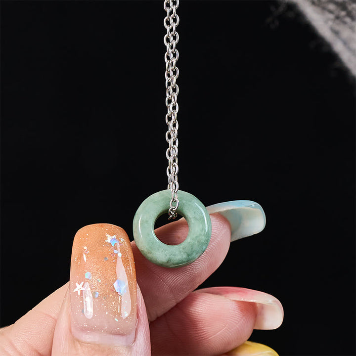 Buddha Stones Grüne Jade-Friedensschnalle, Abakus-Glückskette-Anhänger - image 14