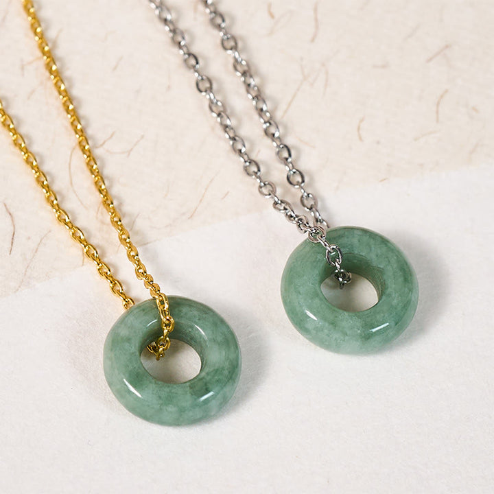 Buddha Stones Grüne Jade-Friedensschnalle, Abakus-Glückskette-Anhänger - image 15