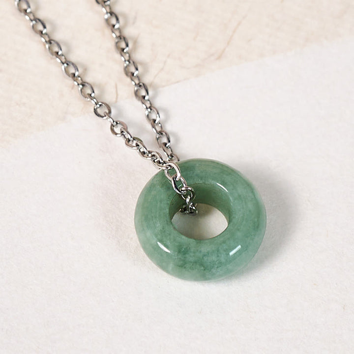 Buddha Stones Grüne Jade-Friedensschnalle, Abakus-Glückskette-Anhänger - image 10