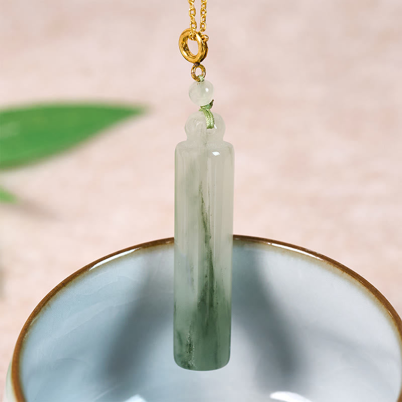 Buddha Stones Jade-Anhänger in Zylinderform - image 2