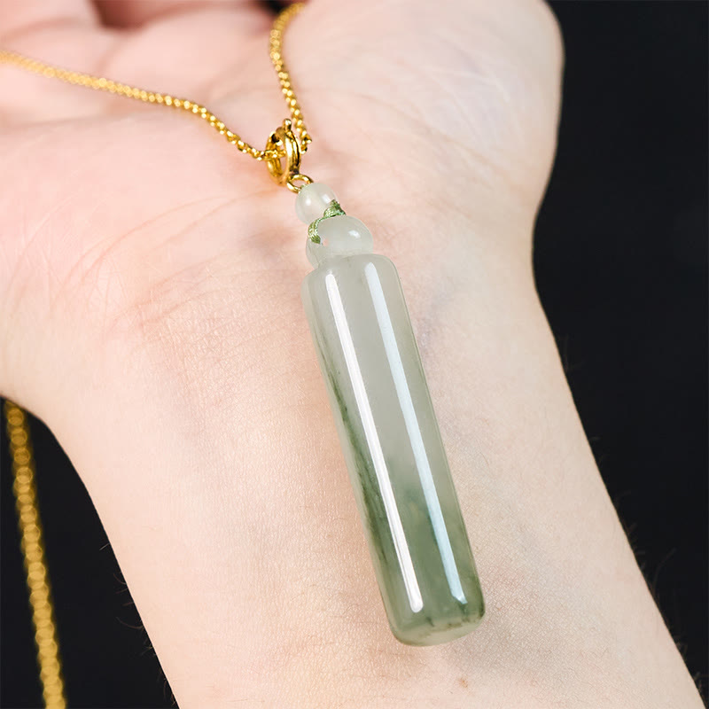 Buddha Stones Jade-Anhänger in Zylinderform - image 7