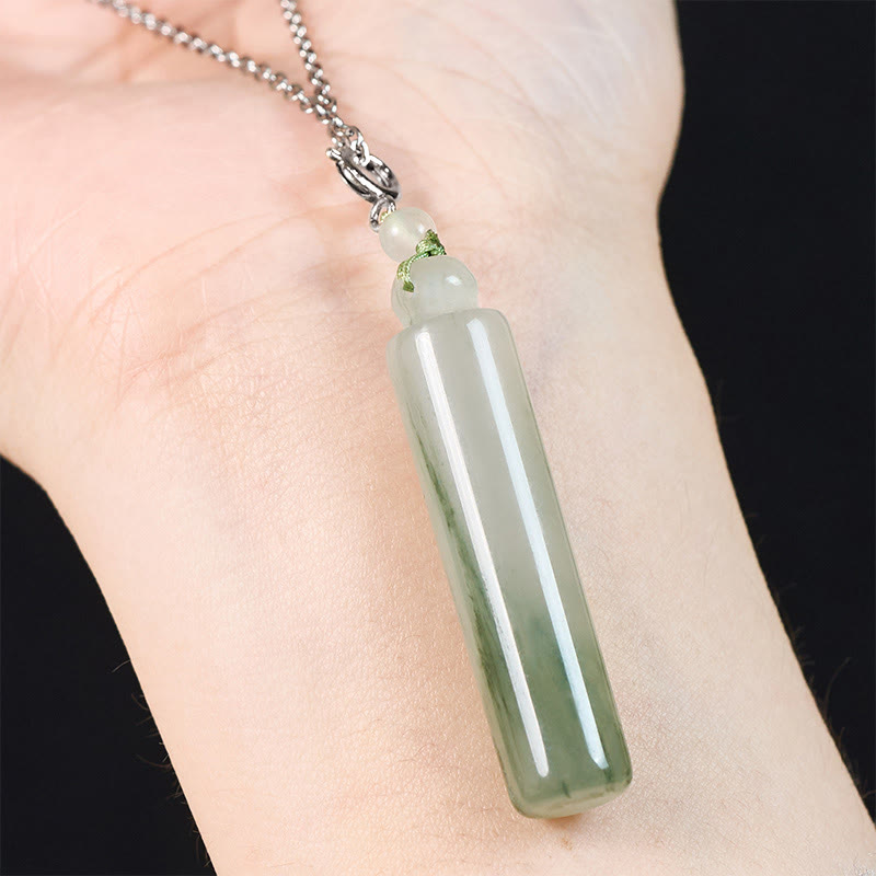 Buddha Stones Jade-Anhänger in Zylinderform - image 11