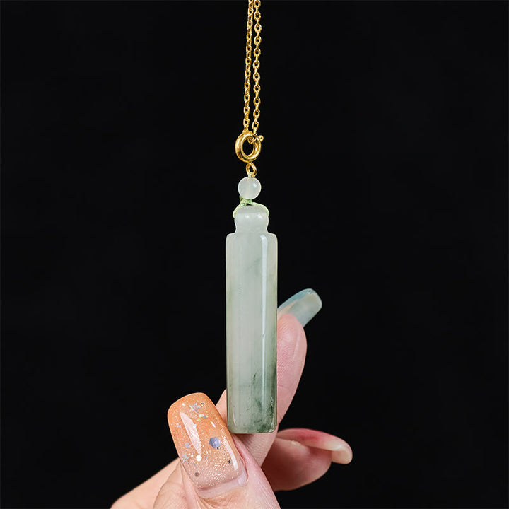 Buddha Stones Jade-Anhänger in Zylinderform - image 6