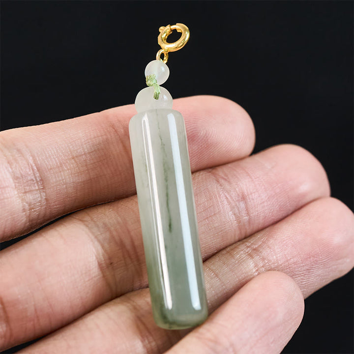 Buddha Stones Jade-Anhänger in Zylinderform - image 8