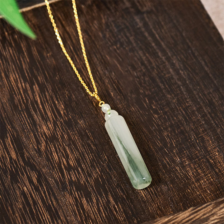 Buddha Stones Jade-Anhänger in Zylinderform - image 4