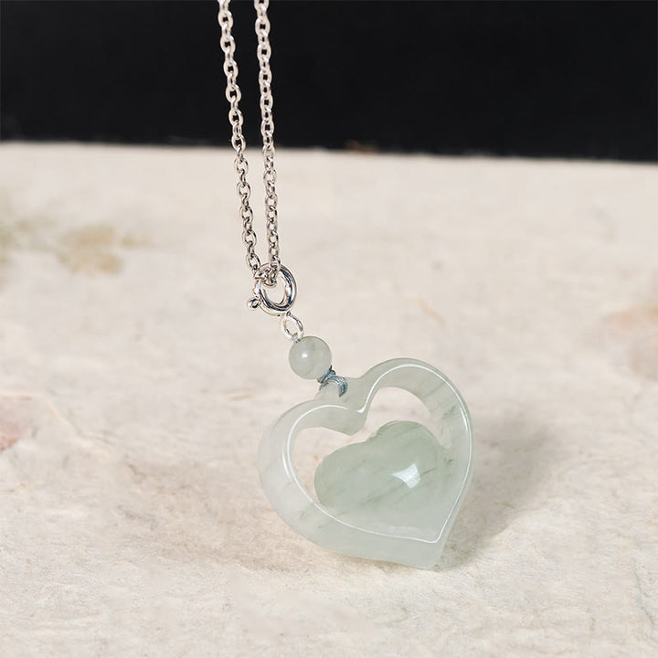 Buddha Stones Herzförmiger Jade-Anhänger - image 8