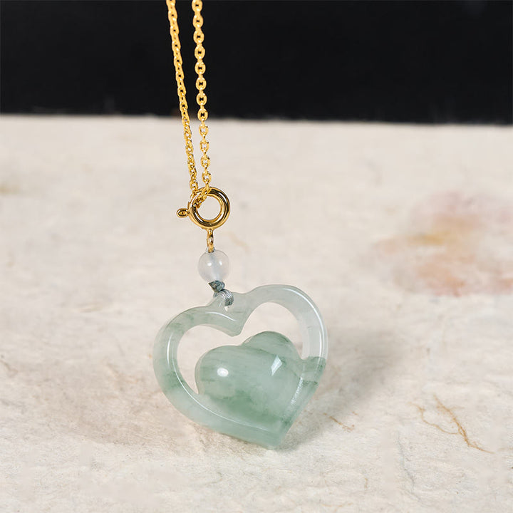 Buddha Stones Herzförmiger Jade-Anhänger - image 1