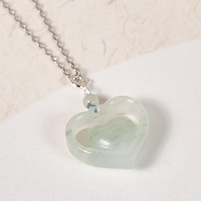 Buddha Stones Herzförmiger Jade-Anhänger - image 9