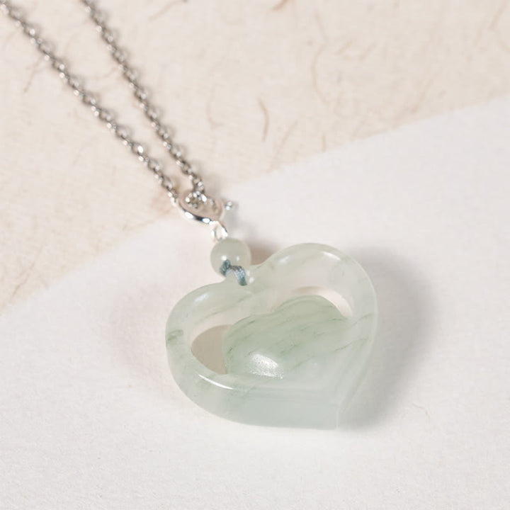Buddha Stones Herzförmiger Jade-Anhänger - image 9