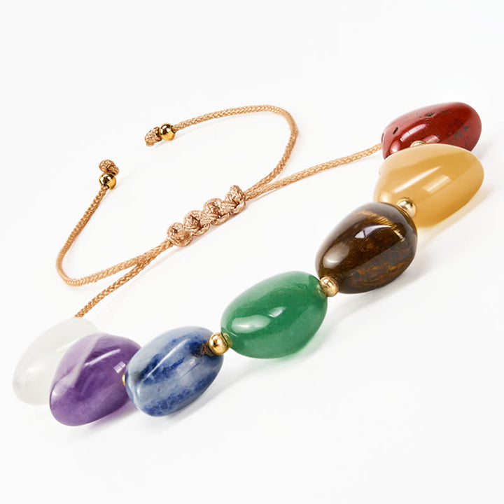 Buddha Stones Herzförmiges Armband aus rotem Achat, Amethyst und grünem Aventurin – ein farbenfrohes Schmuckstück, das Selbstvertrauen symbolisiert - image 3