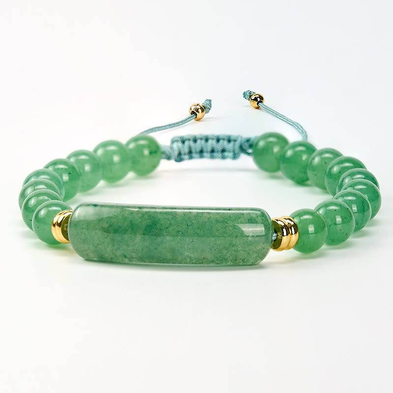 Buddha Stones Armband für positive Transformation aus Amethystgrünem Aventurin, Tigerauge und Erdbeerquarz - image 2