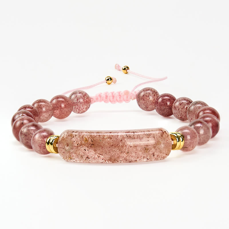 Buddha Stones Armband für positive Transformation aus Amethystgrünem Aventurin, Tigerauge und Erdbeerquarz - image 20