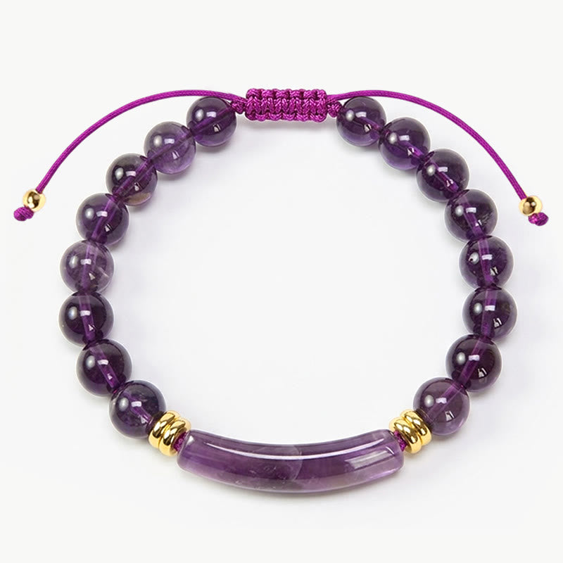 Buddha Stones Armband für positive Transformation aus Amethystgrünem Aventurin, Tigerauge und Erdbeerquarz - image 13