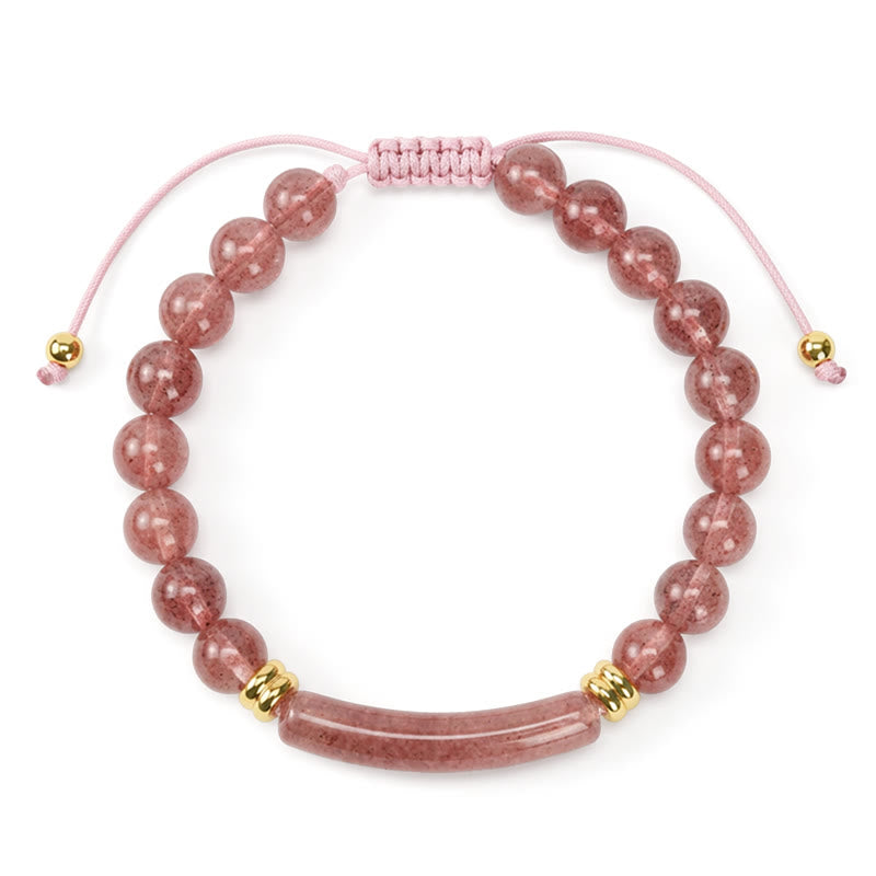 Buddha Stones Armband für positive Transformation aus Amethystgrünem Aventurin, Tigerauge und Erdbeerquarz - image 21