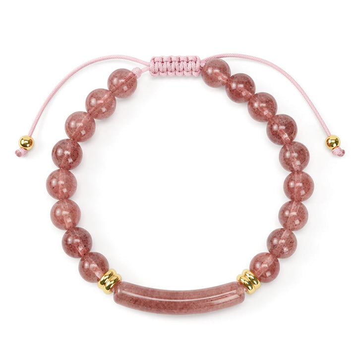 Buddha Stones Armband für positive Transformation aus Amethystgrünem Aventurin, Tigerauge und Erdbeerquarz - image 21