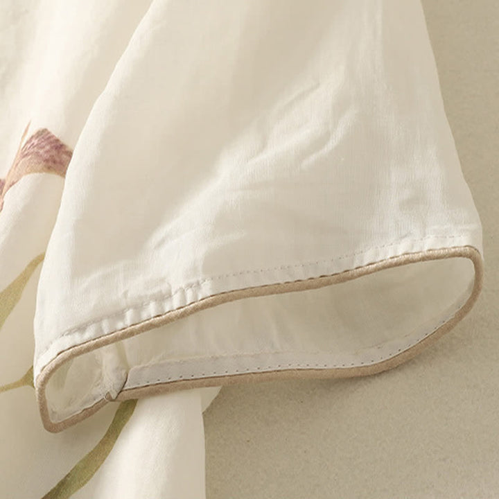 Buddha Stones Sommerliche Kurzarm-T-Shirts für Damen mit Blumenmuster - image 19
