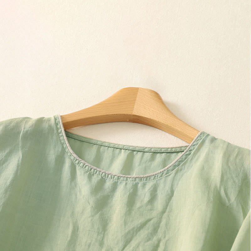 Buddha Stones Sommerliche Kurzarm-T-Shirts für Damen mit Blumenmuster - image 1