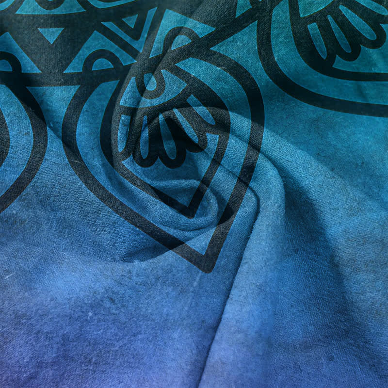 Buddha Stones Damenhose aus reiner Baumwolle mit Mandala-Muster und Farbverlauf, elastischem Bund und Taschen - image 2