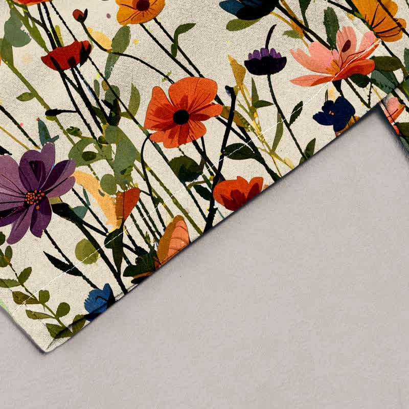 Buddha Stones Damenhose aus reiner Baumwolle mit böhmischem Blumen- und Schmetterlingsmuster, elastischem Bund und Taschen - image 1