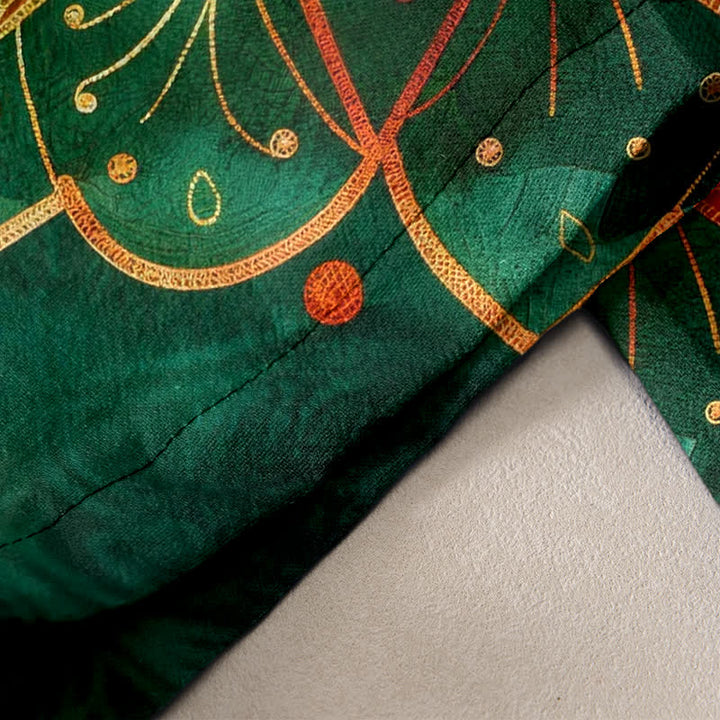Buddha Stones Damenhose aus reiner Baumwolle mit goldenem Mandala-Muster, elastischem Bund und Taschen - image 2