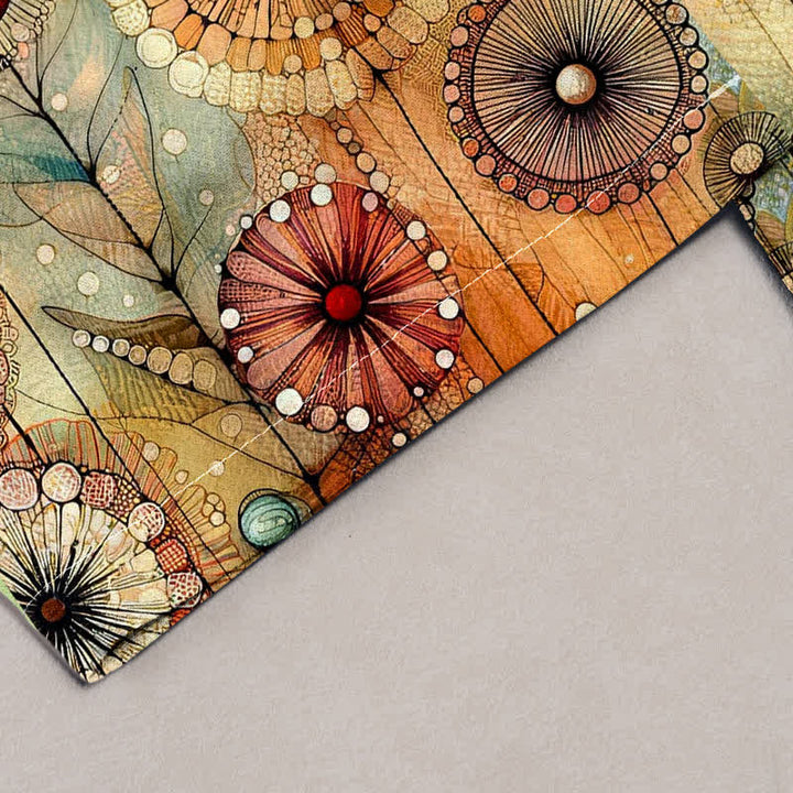 Buddha Stones Damenhose aus reiner Baumwolle mit goldenem Mandala-Muster, elastischem Bund und Taschen - image 3