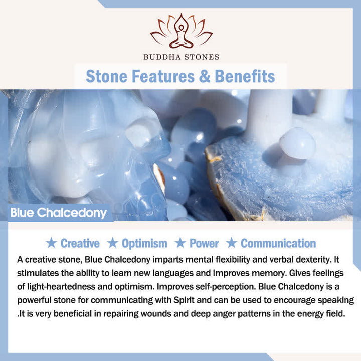 Buddha Stones Kreatives Armband aus Liuli-Perlen mit blauem Chalcedon und rotem Achat - image 5