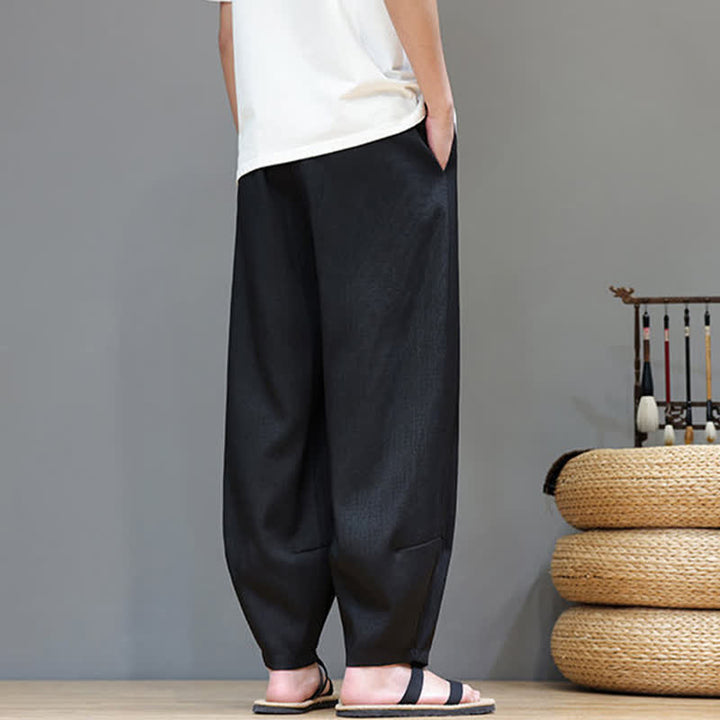 Buddha Stones Sommerliche Herren-Haremshose mit Kordelzug, elastischem Bund und Taschen - image 25