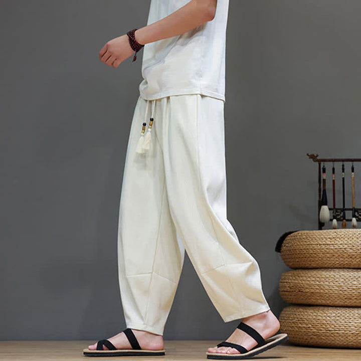 Buddha Stones Sommerliche Herren-Haremshose mit Kordelzug, elastischem Bund und Taschen - image 15