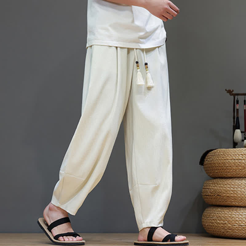 Buddha Stones Sommerliche Herren-Haremshose mit Kordelzug, elastischem Bund und Taschen - image 17