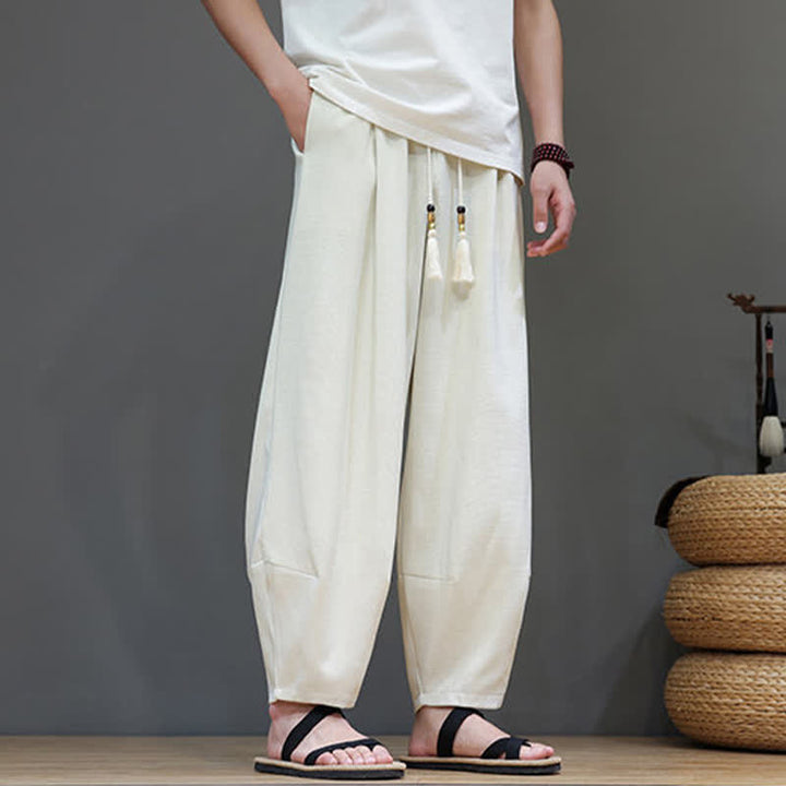 Buddha Stones Sommerliche Herren-Haremshose mit Kordelzug, elastischem Bund und Taschen - image 13