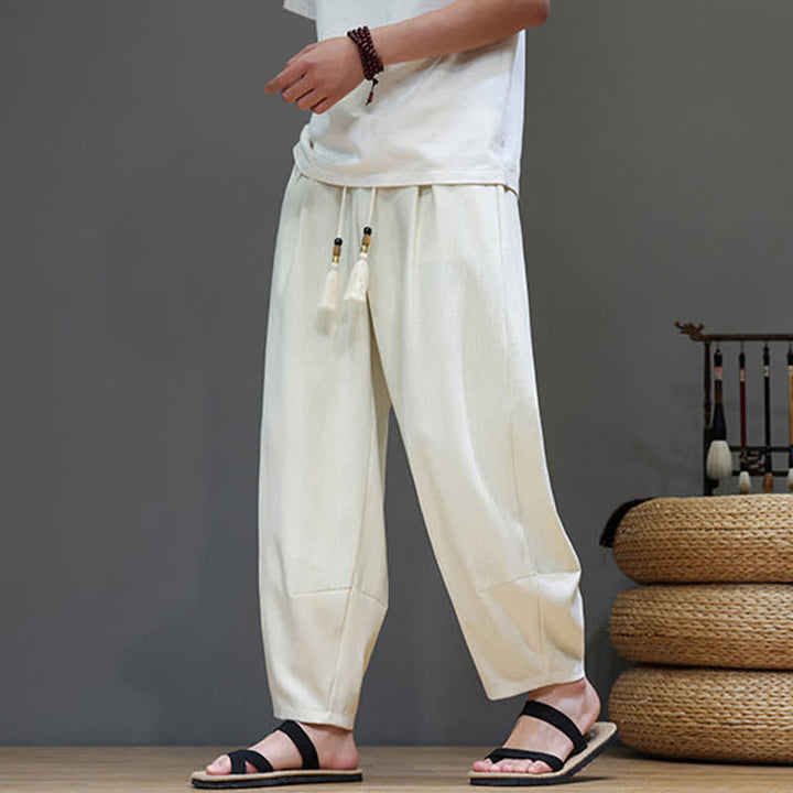 Buddha Stones Sommerliche Herren-Haremshose mit Kordelzug, elastischem Bund und Taschen - image 16