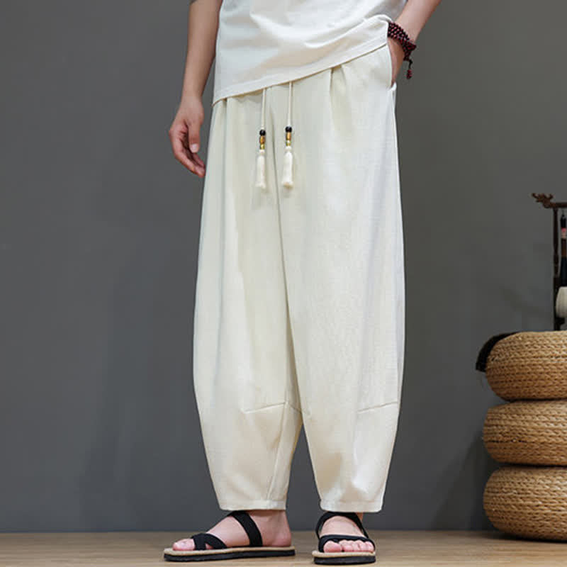 Buddha Stones Sommerliche Herren-Haremshose mit Kordelzug, elastischem Bund und Taschen - image 14
