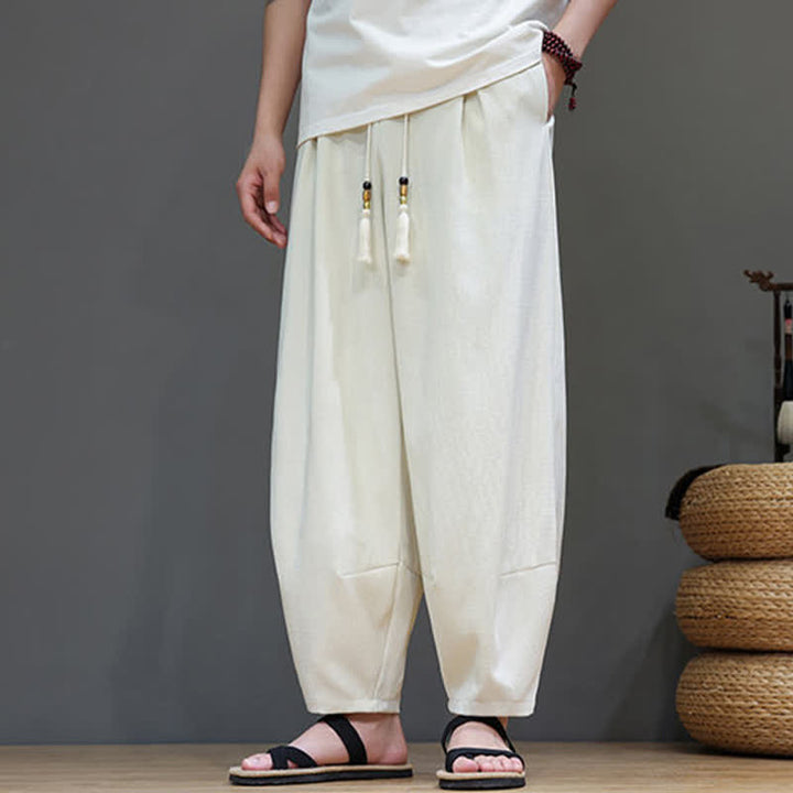 Buddha Stones Sommerliche Herren-Haremshose mit Kordelzug, elastischem Bund und Taschen - image 14
