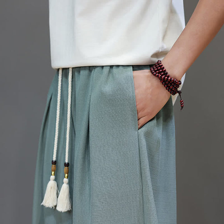 Buddha Stones Sommerliche Herren-Haremshose mit Kordelzug, elastischem Bund und Taschen - image 8