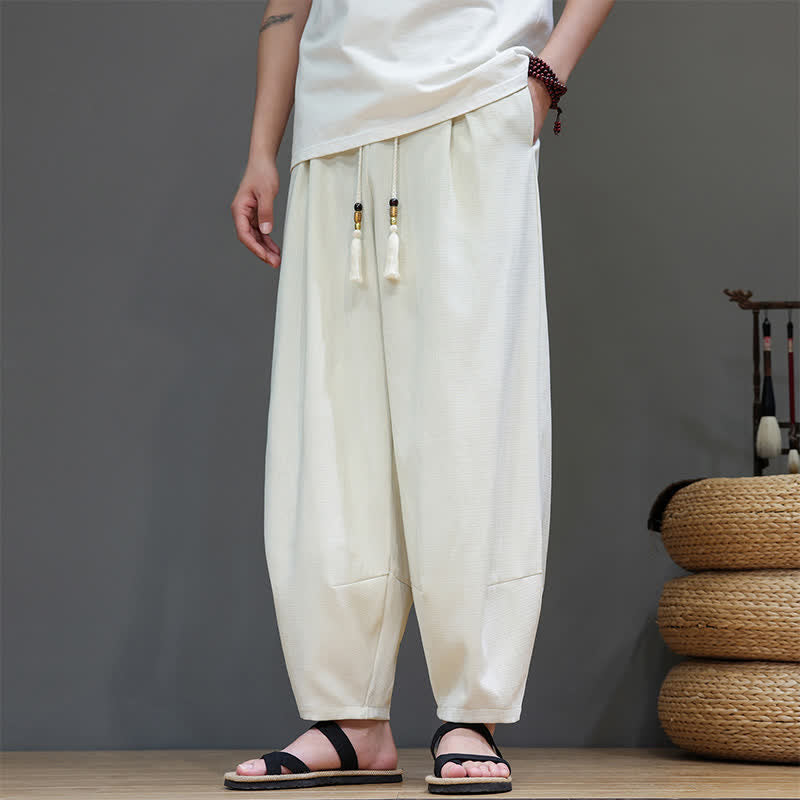 Buddha Stones Sommerliche Herren-Haremshose mit Kordelzug, elastischem Bund und Taschen - image 11