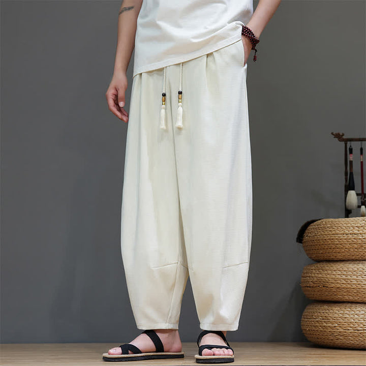 Buddha Stones Sommerliche Herren-Haremshose mit Kordelzug, elastischem Bund und Taschen - image 11