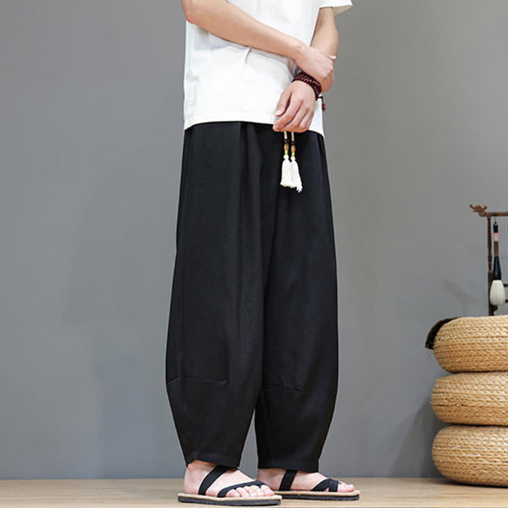 Buddha Stones Sommerliche Herren-Haremshose mit Kordelzug, elastischem Bund und Taschen - image 27
