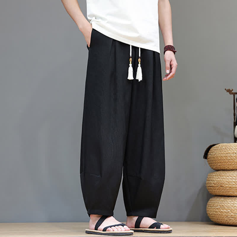 Buddha Stones Sommerliche Herren-Haremshose mit Kordelzug, elastischem Bund und Taschen - image 20