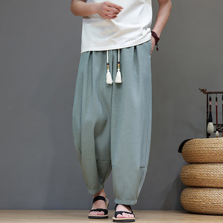 Buddha Stones Sommerliche Herren-Haremshose mit Kordelzug, elastischem Bund und Taschen - image 5