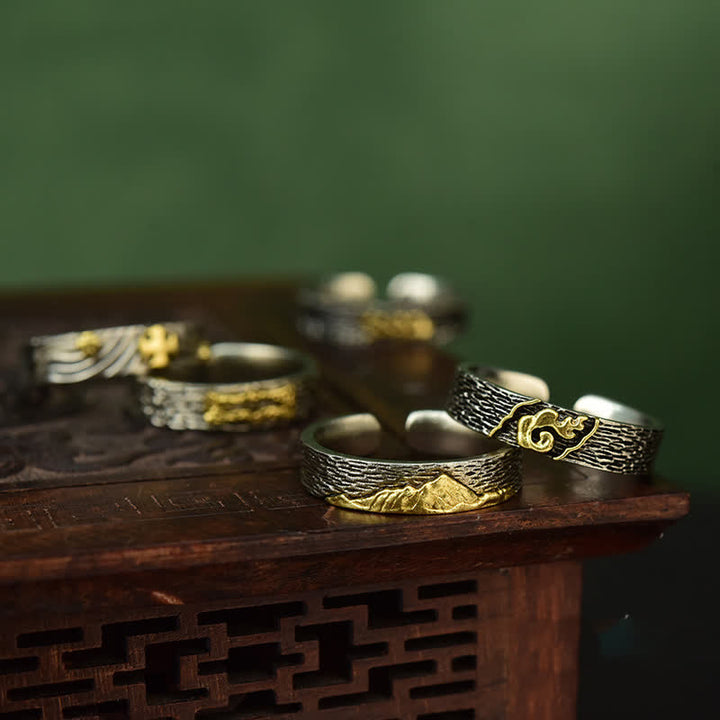 Buddha Stones Mount Everest Garuda Kupfer Verstellbarer Weisheitsring - image 4