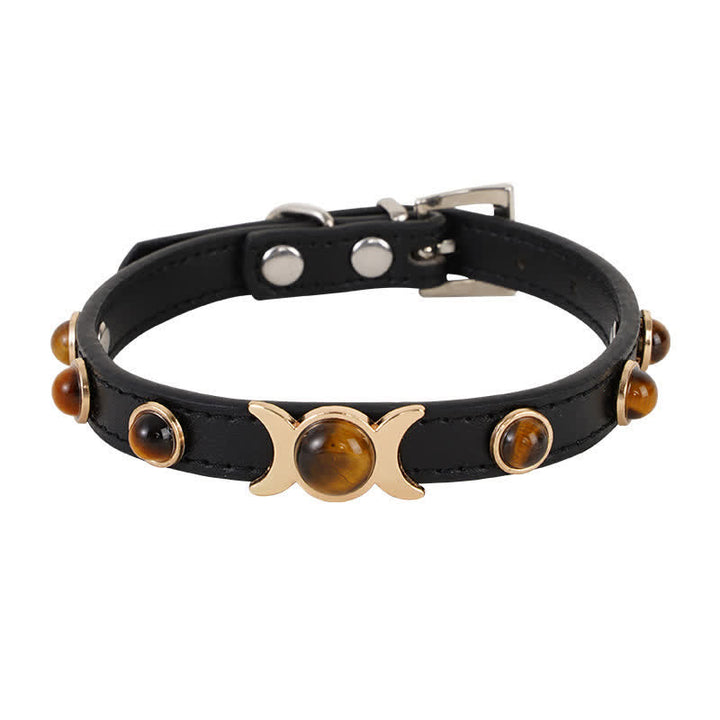 Buddha Stones Verstellbares Halsband aus Tigerauge-Leder, Mut-Anhänger für Katzen und Hunde - image 7