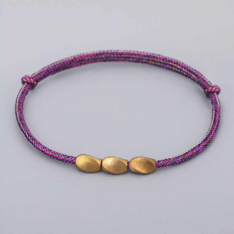 Buddha Stones Mehrfarbiges Balance-Armband aus gold-kupferfarbenen Perlen - Dunkelrosa - image 4