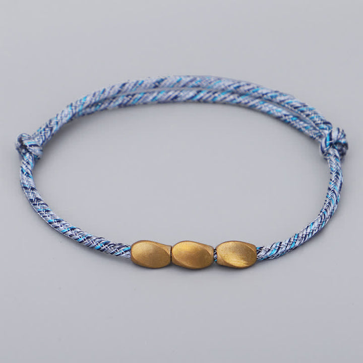 Buddha Stones Mehrfarbiges Balance-Armband aus gold-kupferfarbenen Perlen - Himmelblau - image 6