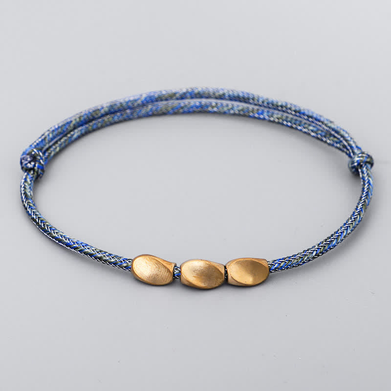 Buddha Stones Mehrfarbiges Balance-Armband aus gold-kupferfarbenen Perlen - Dunkelblau - image 10