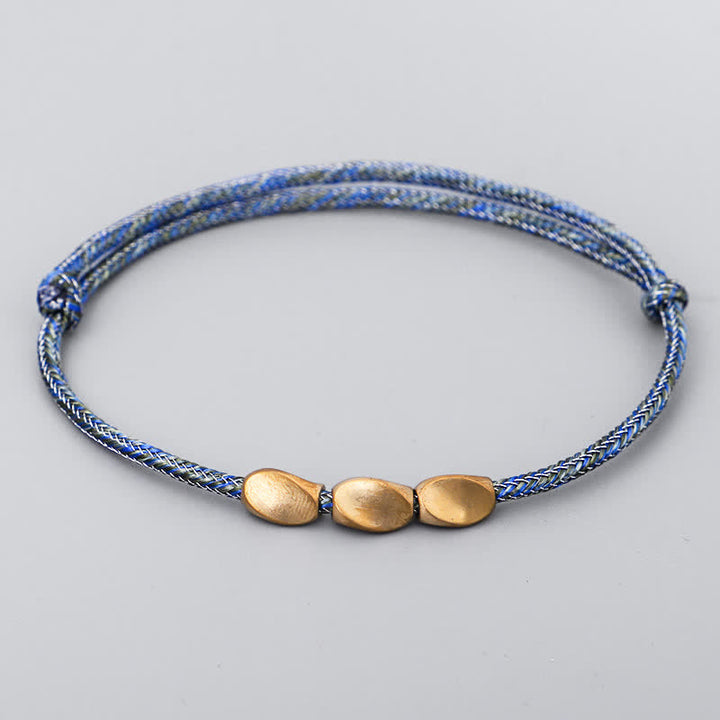 Buddha Stones Mehrfarbiges Balance-Armband aus gold-kupferfarbenen Perlen - Dunkelblau - image 10
