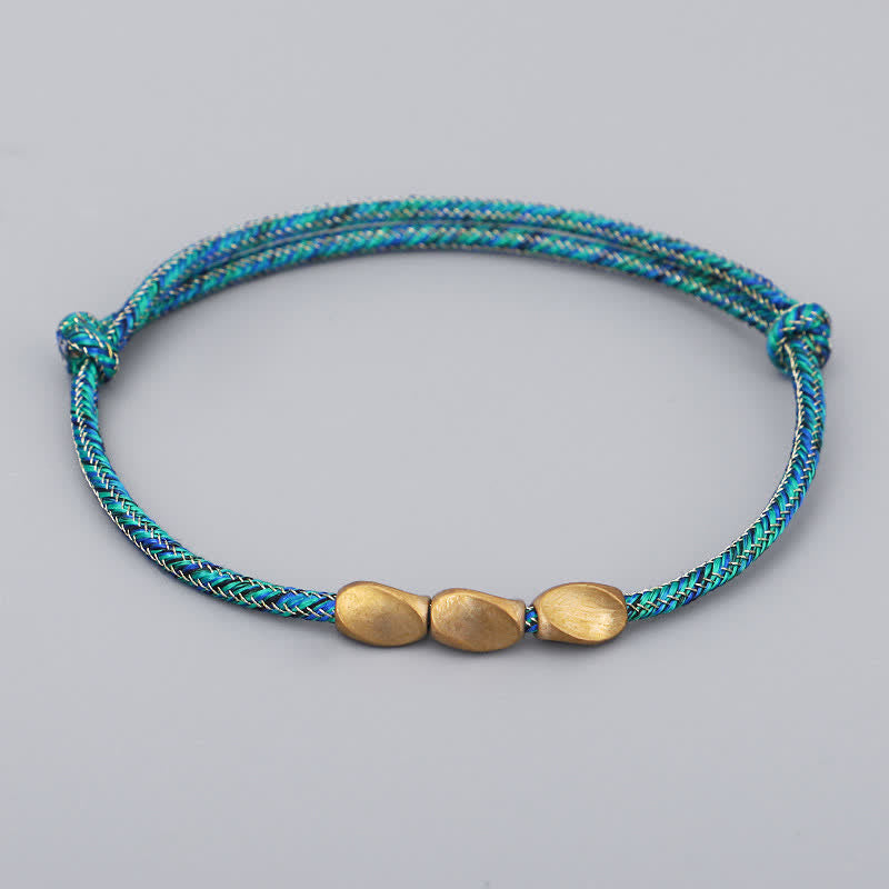 Buddha Stones Mehrfarbiges Balance-Armband aus gold-kupferfarbenen Perlen - Grün - image 9