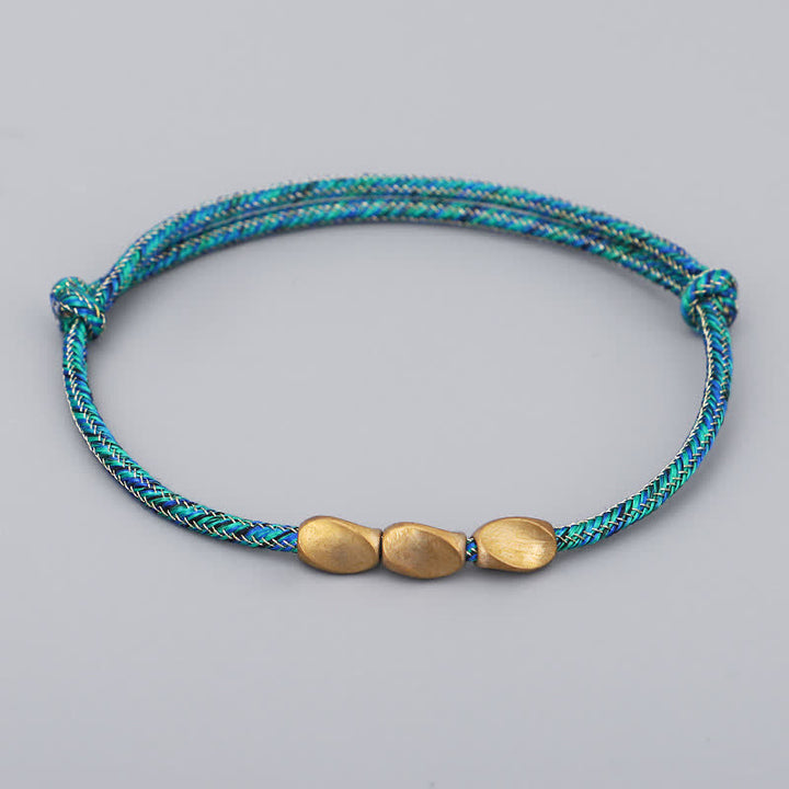 Buddha Stones Mehrfarbiges Balance-Armband aus gold-kupferfarbenen Perlen - Grün - image 9