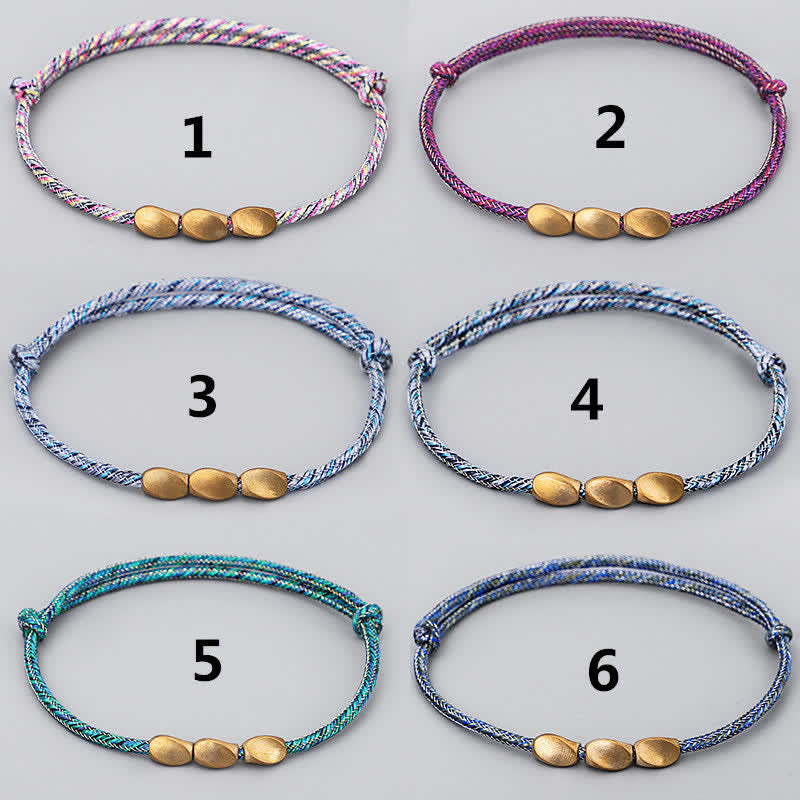 Buddha Stones Mehrfarbiges Balance-Armband aus gold-kupferfarbenen Perlen - image 14