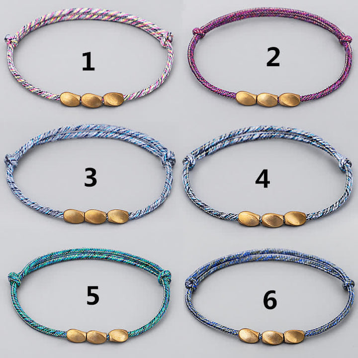 Buddha Stones Mehrfarbiges Balance-Armband aus gold-kupferfarbenen Perlen - image 14